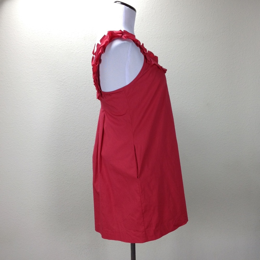 Anthropologie FEI Red Cotton Blend Tank Dress - Picture 6 of 8